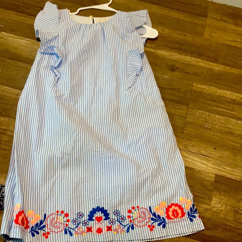 Girls Crewcuts blue stripes dress